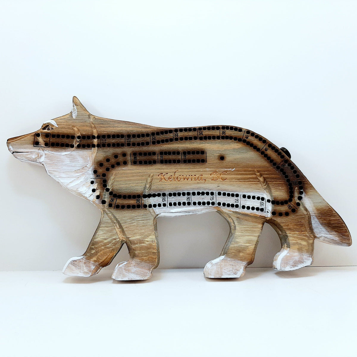 Wolf Crib Cribbage Board OGOPOGO GIFTLAND KELOWNA