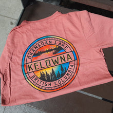 Load image into Gallery viewer, Back Printed Adult T-shirt Coral Pink Okanagan Lake Kelowna
