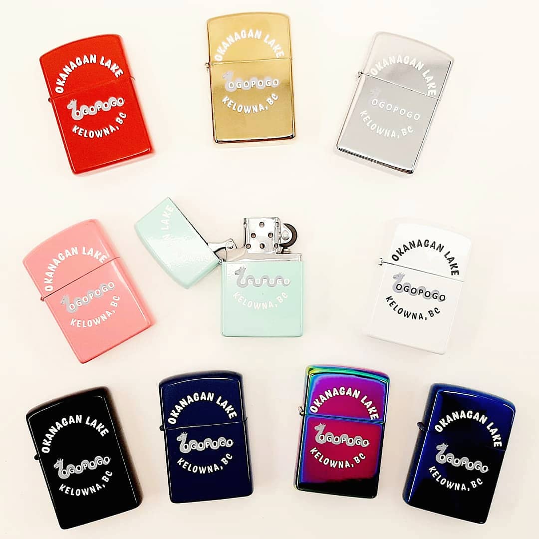 Okanagan Lake Ogopogo Kelowna Logo On Zippo Style Lighter 10 Colors OGOPOGO GIFTLAND KELOWNA