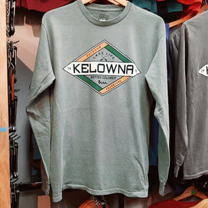 Printed Adult Long Sleeve Shirt Sage Green Kelowna Ogopogo