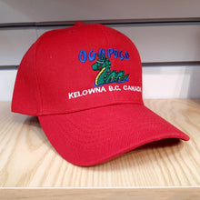 Load image into Gallery viewer, Adult Graphic Cap Hat Ogopogo Kelowna B.C. Canada Red

