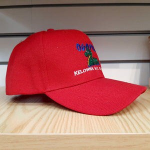 Adult Graphic Cap Hat Ogopogo Kelowna B.C. Canada Red