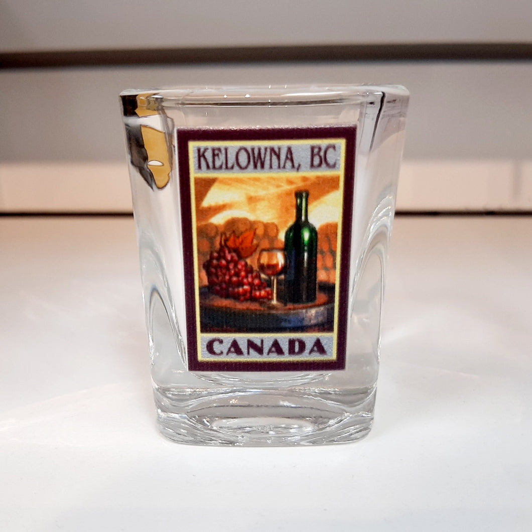 Wine Graphic Square Shot Glass Kelowna BC