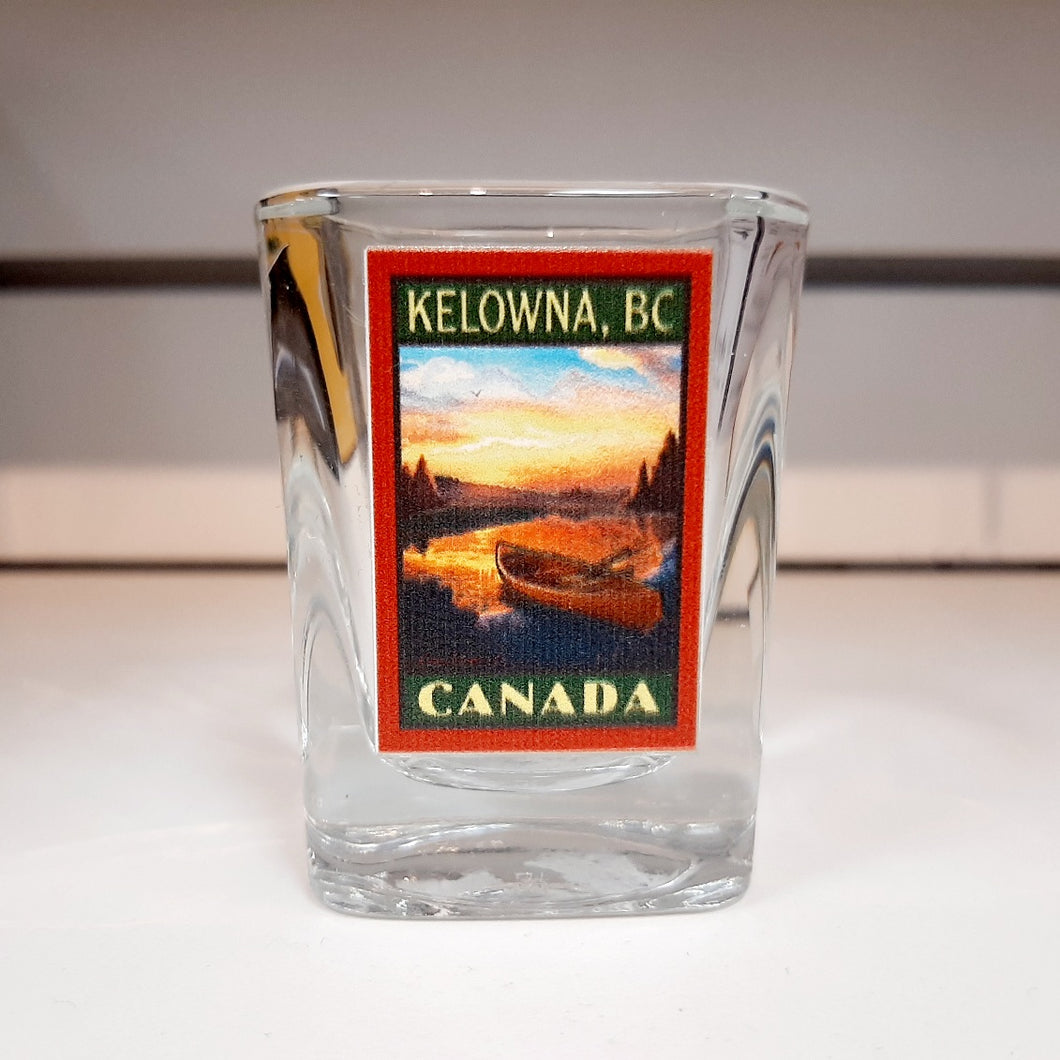 Lake Graphic Square Shot Glass Kelowna BC