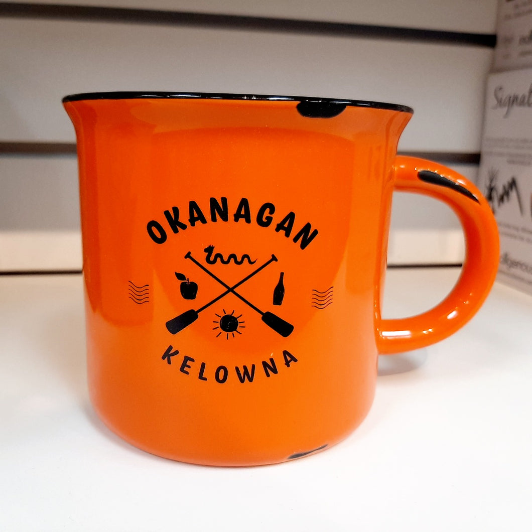 Ogopogo Okanagan Kelowna Vintage Look Mug Cup Orange