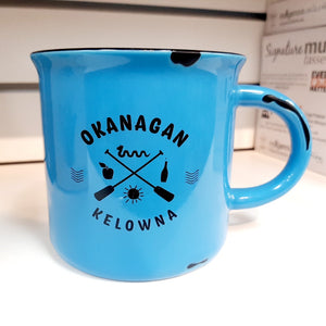 Ogopogo Okanagan Kelowna Vintage Look Mug Cup Blue