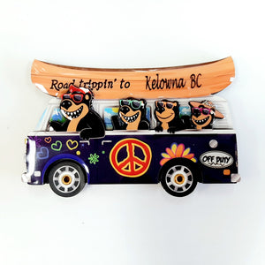 Bear 3D magnet "Road trippin' to Kelowna BC"