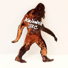 Load image into Gallery viewer, Vintage Style Rusted Iron Bigfoot magnet Kelowna BC Made In Canada
