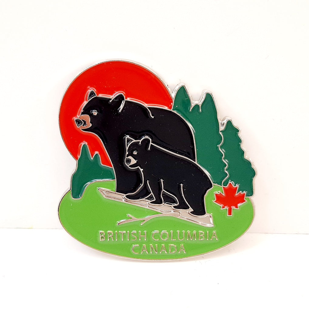 Hard Enamel Magnet Bear Cub In The Wood British Columbia