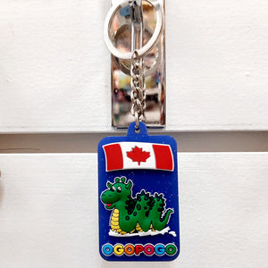 Ogopogo Silicon Keychain Kelowna Canada Flag