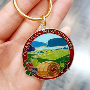 Hard Enamel Winery Vineyard Okanagan Wine Country Keychain