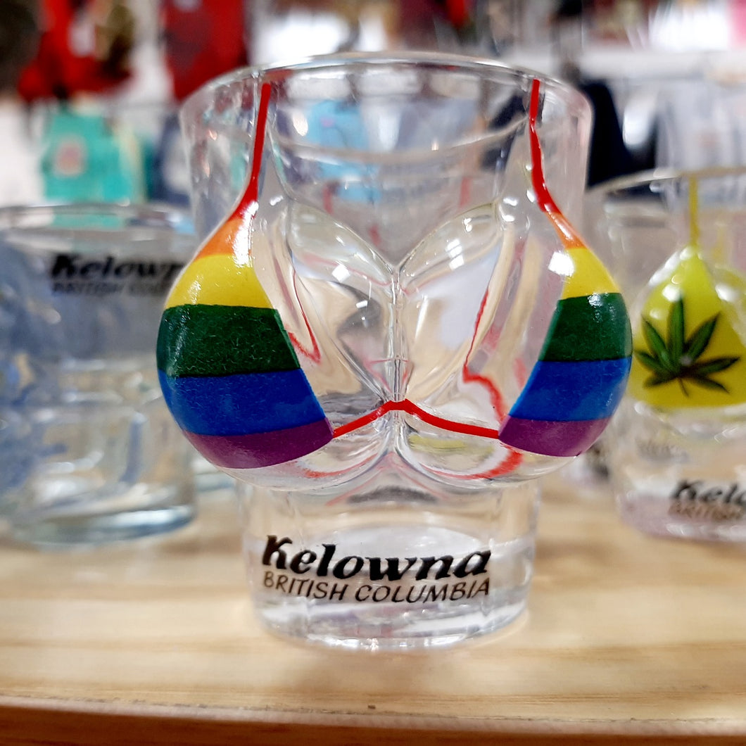 Kelowna Bikini shot Glass Rainbow