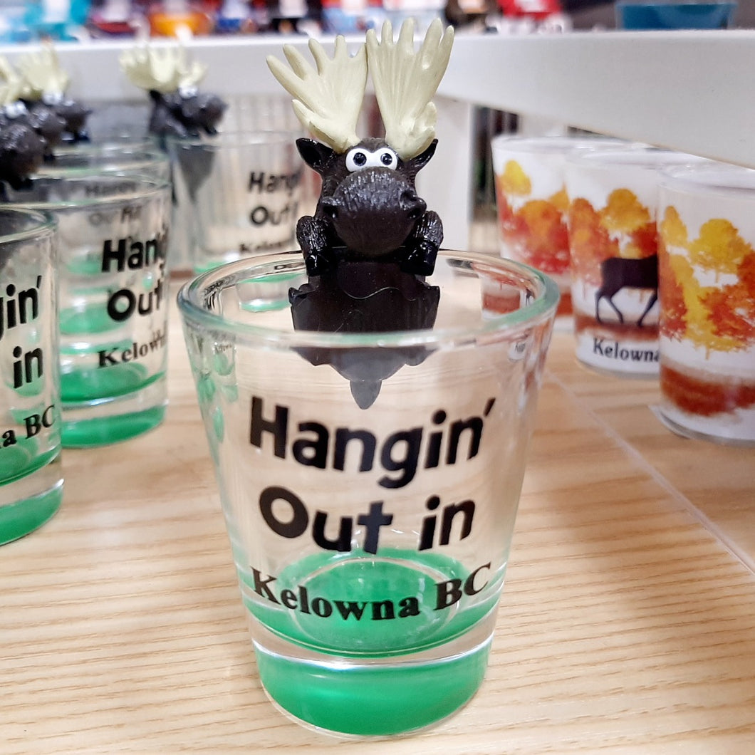 Hangin' Out in Kelowna Moose Shot Glass