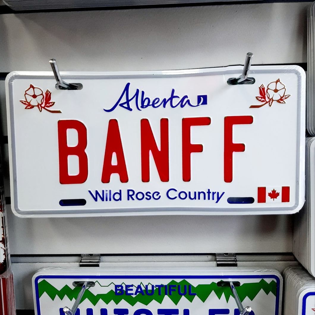 Banff Tin License Plate Alberta Canada