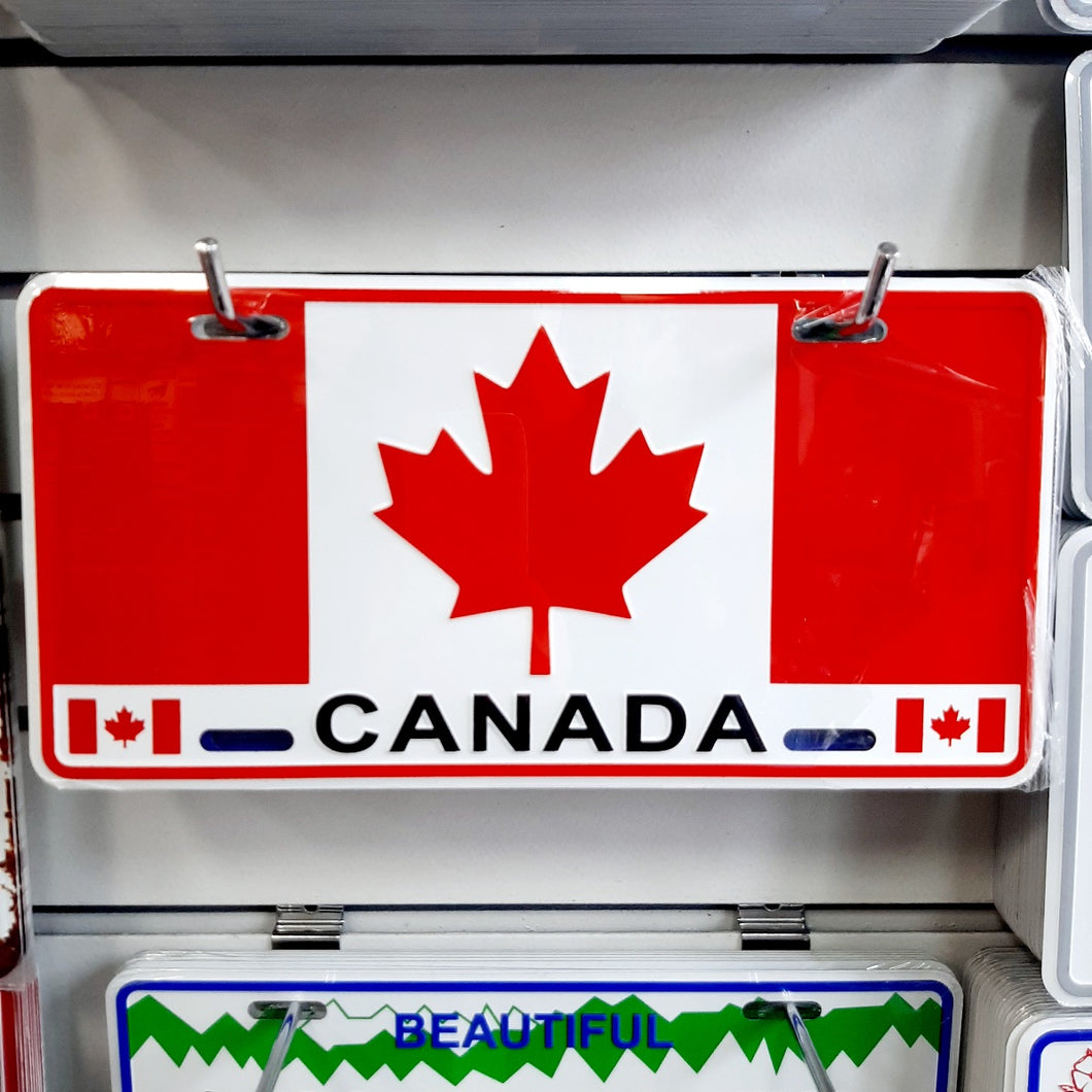 Canada Flag Tin License Plate