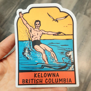 Kelowna Okanagan Lake Retro Style Graphic Sticker