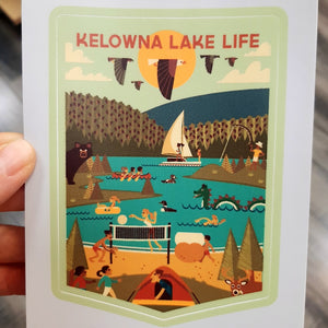 Kelowna Okanagan Lake Ogopogo Graphic Sticker Printed In USA