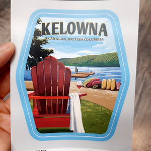 Kelowna Okanagan Lake View Graphic Sticker Printed In USA