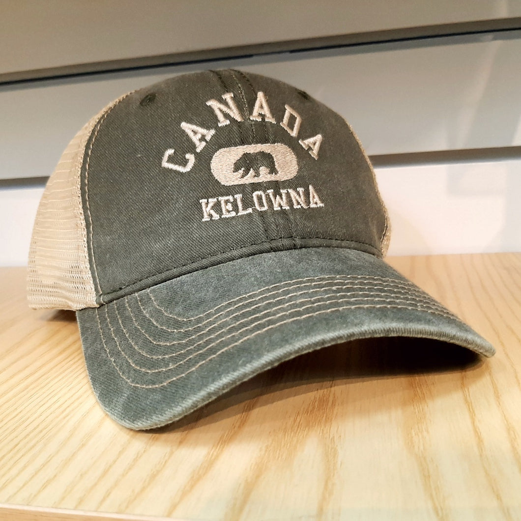 Adult Embroidered Mesh Back Hat Cap Kelowna Canada Kahki