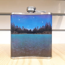Load image into Gallery viewer, Wolf Stainless Steel Graphic Flask 6OZ
