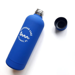 Light Weight  Insulated Stainless Steel Water Bottle Blue Ogopogo Kelowna