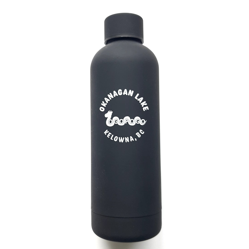 Light Weight  Insulated Stainless Steel Water Bottle Black Ogopogo Kelowna