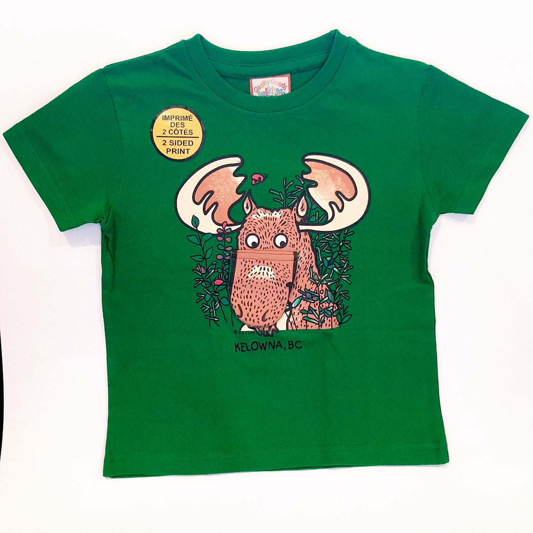Kids Pop-Up T-shirt Moose Green Kelowna