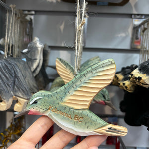 Hamming Bird Kelowna Wooden Christmas Ornament