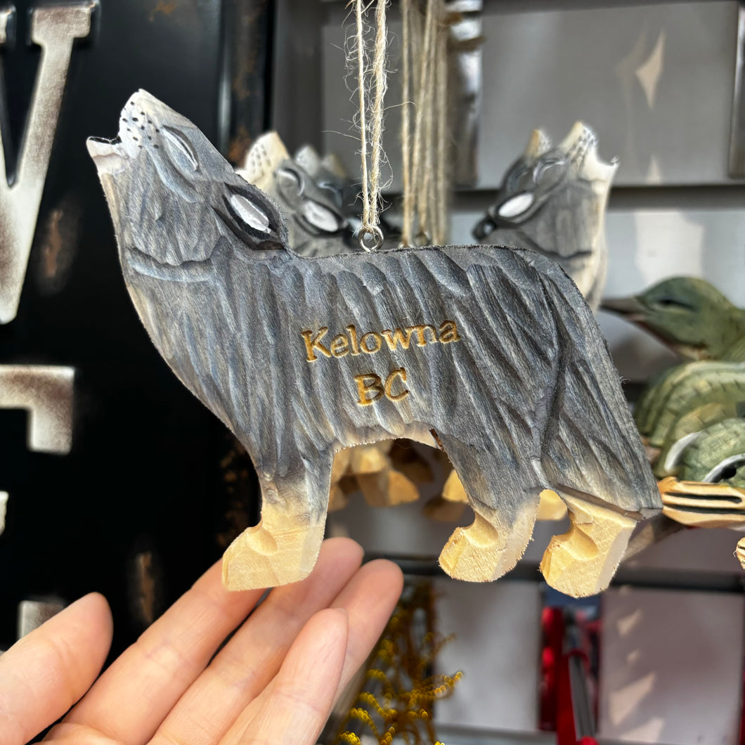 Wolf Kelowna Wooden Christmas Ornament