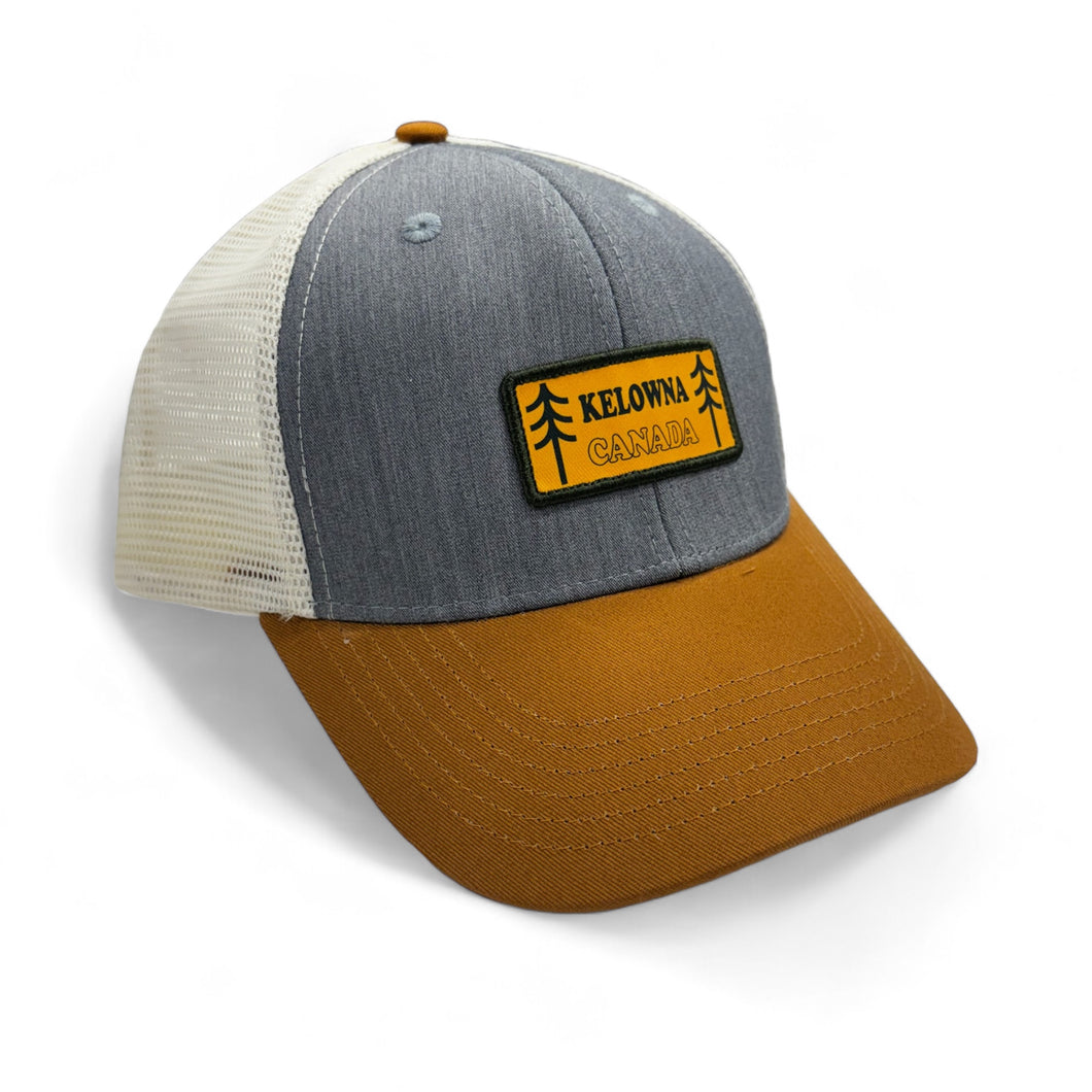 Adult Mesh Back Cap Hat Kelowna Canada GrayXBrown