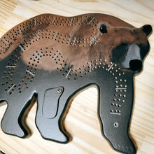 Load image into Gallery viewer, Cribbage Board Bear Handcrafted in BC by Andrew Riddle
