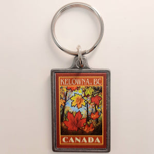 Pewter maple leaf keychain