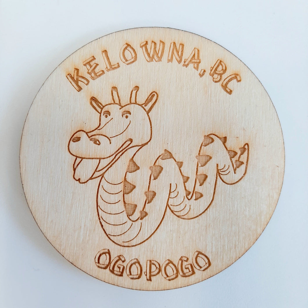 Wooden Kelowna Ogopogo magnet
