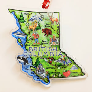 British Columbia Map Ornament