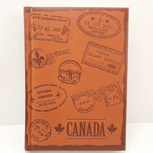 Load image into Gallery viewer, Leather Style Canada City Stamps Embossed Journal
