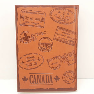 Leather Style Canada City Stamps Embossed Journal