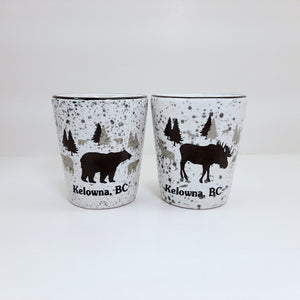 Moose in Snow Kelowna Shot Glass