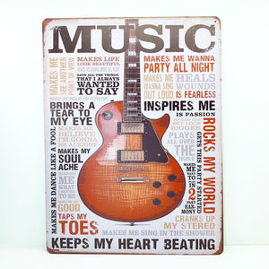Tin Sign "MUSIC" HOME DECOR