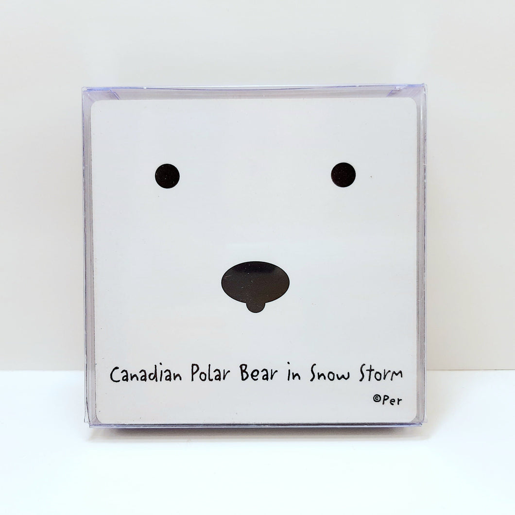 Set of 4 Polar Bear Cork Back Coaster Kelowna Logo Made in Canada