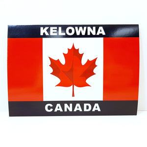 POSTCARD KELOWNA CANADA FLAG