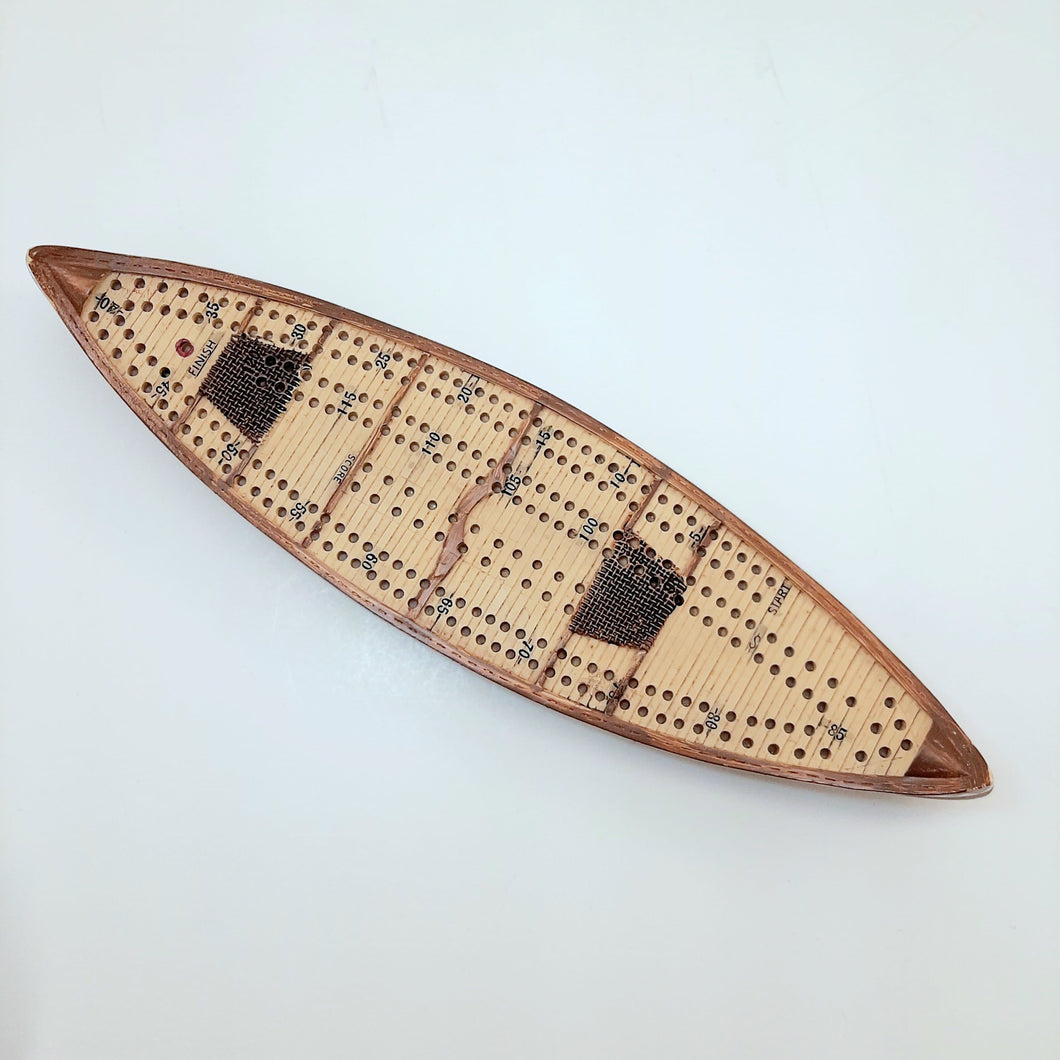 Cribbage Board Canoe Hand Painted