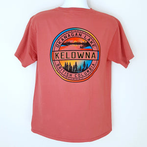 Back Printed Adult T-shirt Coral Pink Okanagan Lake Kelowna