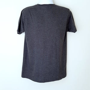 Printed Adult T-shirt Kelowna BC. Charcoal Gray Bear in Fog