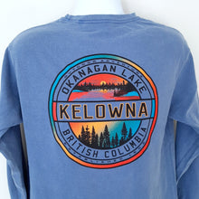 Load image into Gallery viewer, Back Printed Adult Long Sleeve Shirt OKANAGAN LAKE KELOWNA Saxe Blue
