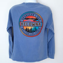 Load image into Gallery viewer, Back Printed Adult Long Sleeve Shirt OKANAGAN LAKE KELOWNA Saxe Blue
