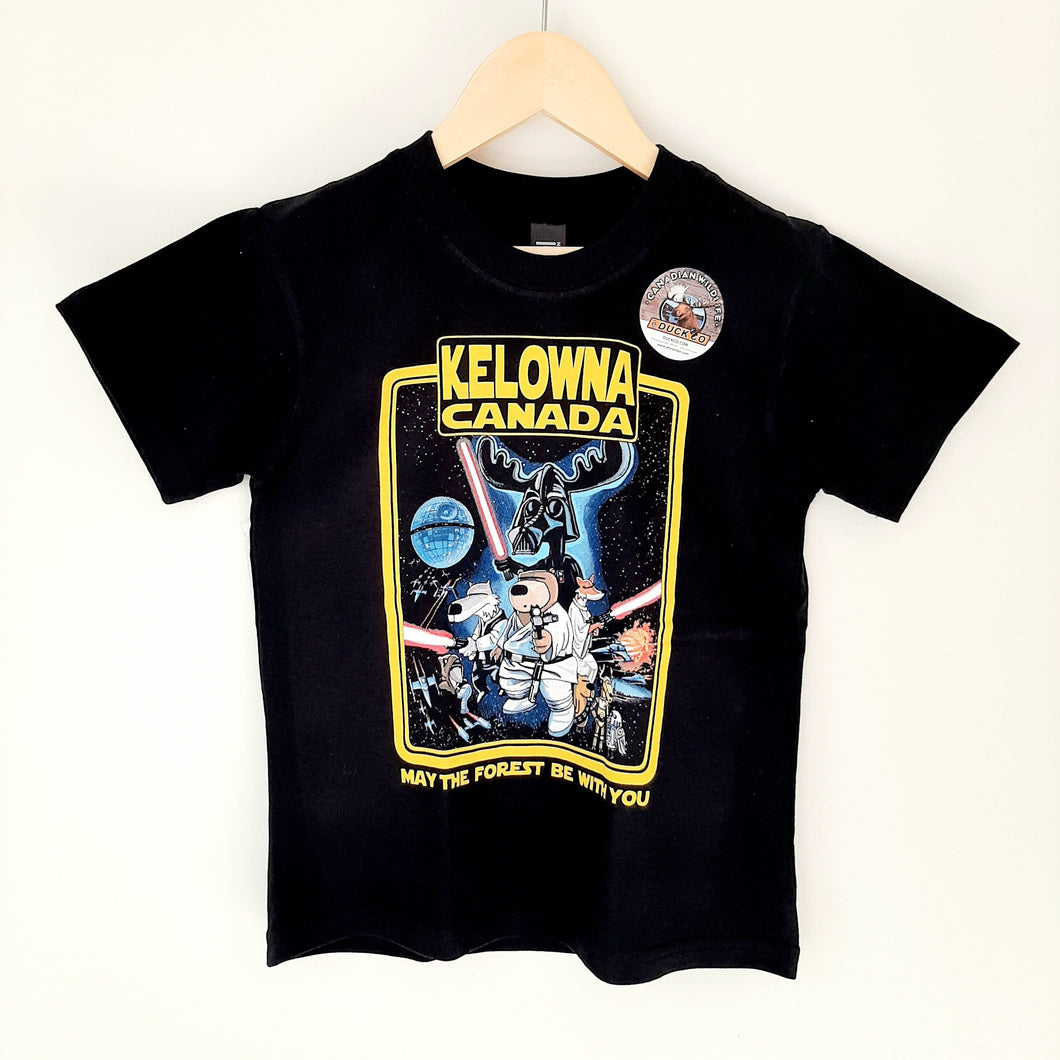 Kids T-shirt STAR WARS Parody Kelowna BC. Black