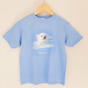 Kids T-shirt Baby Polar Bear Kelowna BC. Pale Blue