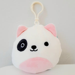 Squishmallows "Clip On" The Bull Terrier - Pink and White Dog Charlie