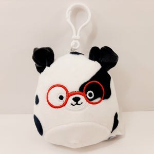 Squishmallows "Clip On" The Dalmatian Dog Dustin with a glass