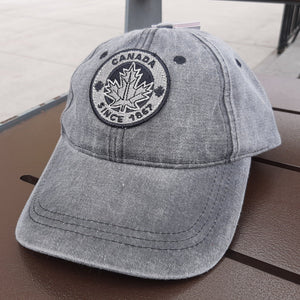 Adult Desined Patch On Cap Kelowna Canada Washed Black